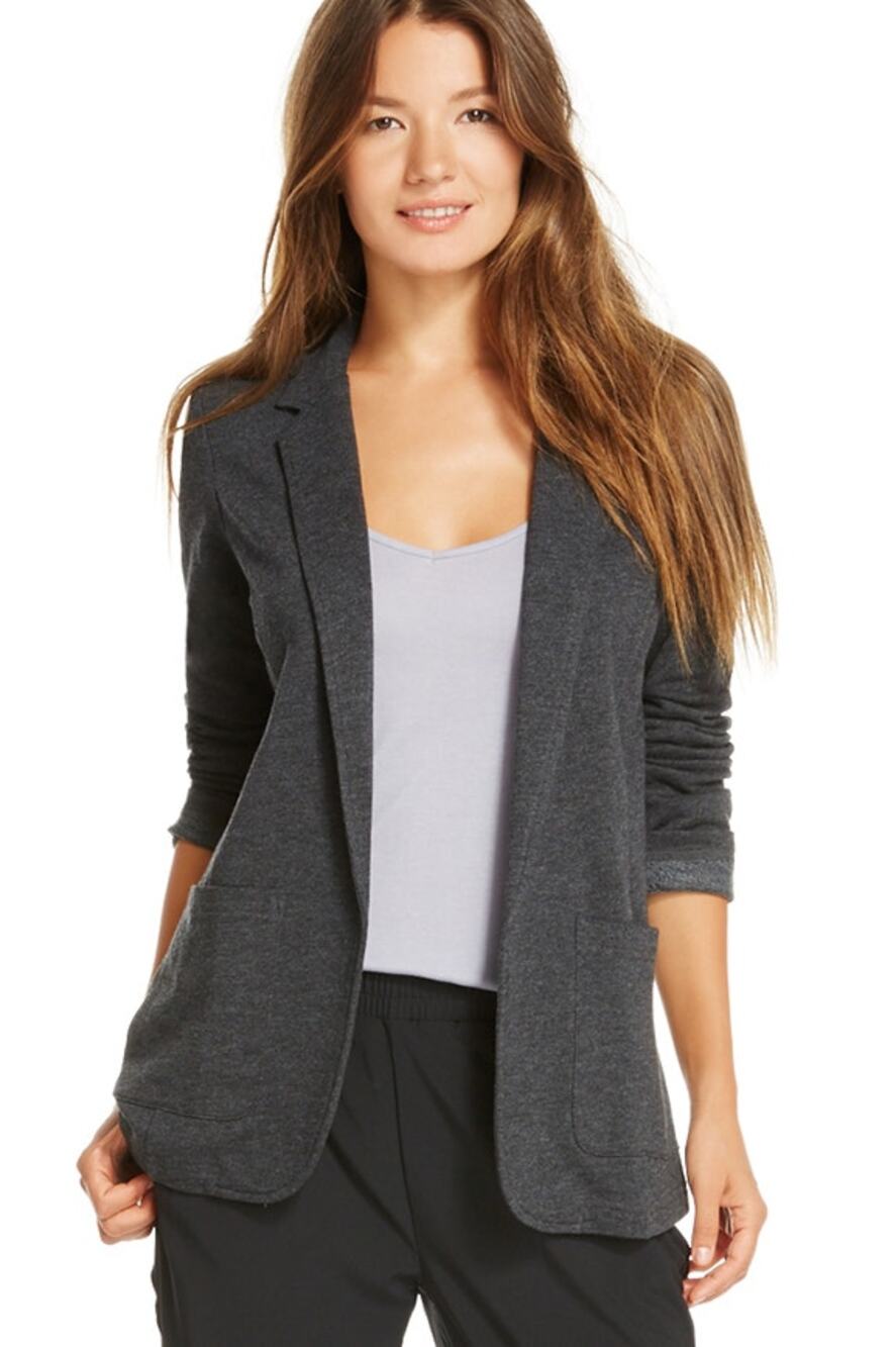 Fabletics Black Heather Grey Primrose Blazer Extra Large